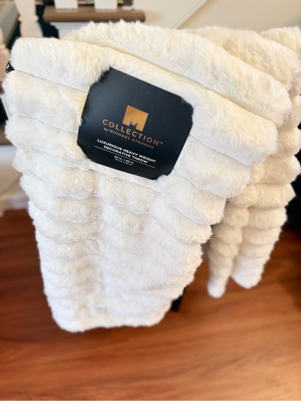 Collection by Michael Strahan Plush Faux Fur Throw Blanket - Cream